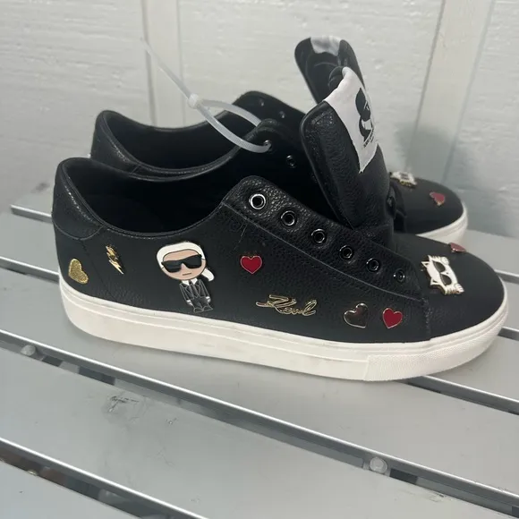 Karl Lagerfeld Paris Women's Cate Embellished Sneakers Women's Shoes Size 11 EUC