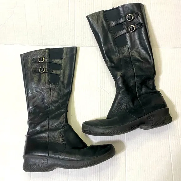 Keen 10 Bern Baby Bern Boots Black Leather Riding Zip Boots