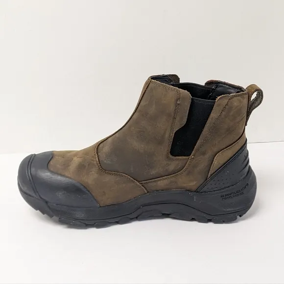 Keen Revel IV Waterproof Chelsea Boots, Brown Leather, Mens 11