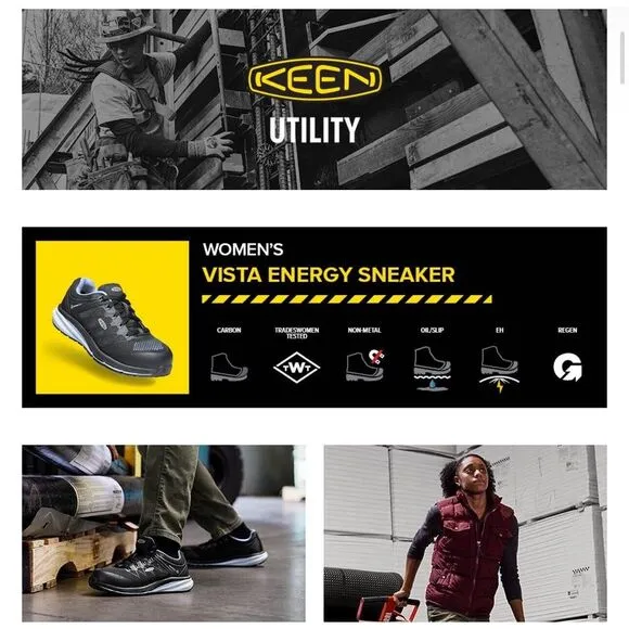 KEEN Utility Women's Vista Energy Composite Toe Industrial Work‎ Safety Shoes 7M