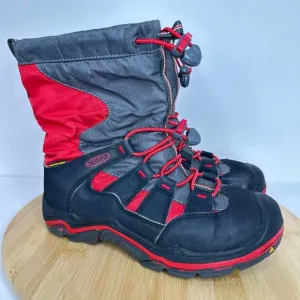 Keen Winterport II Waterproof Boots Red Black Gray Big Kids Size 3