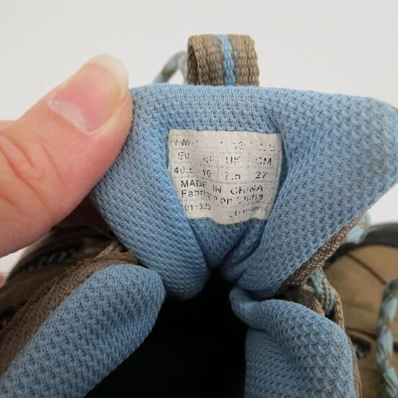 KEEN Women's Voyageur Hiking Shoes Brown Leather Blue Mesh Size 10