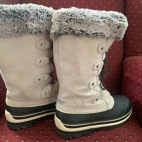Khombu Emily Suede Leather Faux Fur Winter Boots Size 7