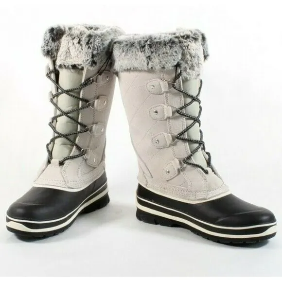 Khombu Emily Suede Leather Faux Fur Winter Boots Size 7