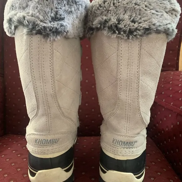 Khombu Emily Suede Leather Faux Fur Winter Boots Size 7