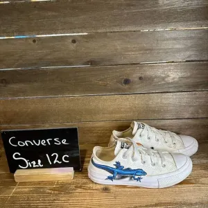 Kids Converse CTAS Leapin' Lizard Low Canvas Casual Sneakers Shoes Size 12 C GUC