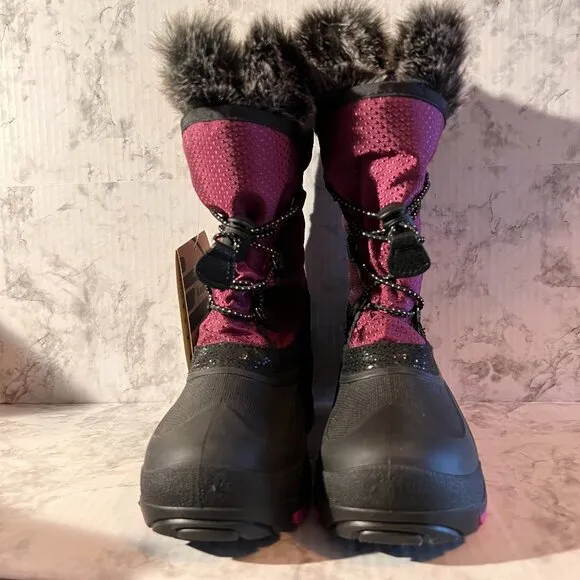 Kids‎ Kamik Boots NWT Size 7 Cozy Waterproof Warm Purple/Black