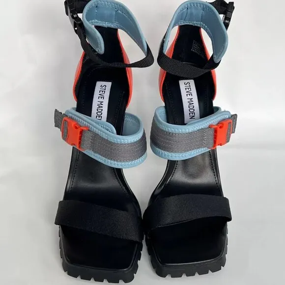 💥KILLER DESING!💥EDGY-CHIC STILETTO HEEL BUCKLED VIING SANDAL