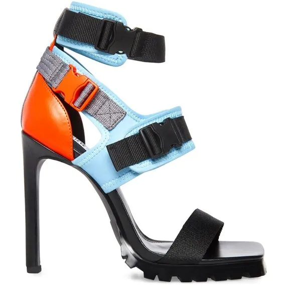 💥KILLER DESING!💥EDGY-CHIC STILETTO HEEL BUCKLED VIING SANDAL