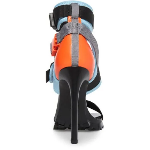 💥KILLER DESING!💥EDGY-CHIC STILETTO HEEL BUCKLED VIING SANDAL