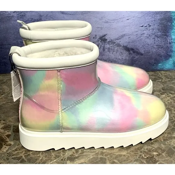 KOOLABURRA BY UGG KOOLA Clear Mini Pastel Ankle Boots 1131353 Faux Fur