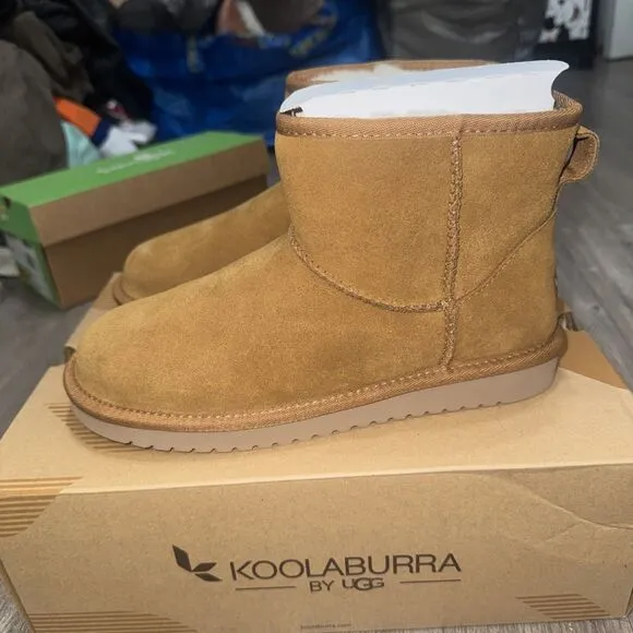 Koolaburra UGG Koola Mini II Chestnut Suede Boots 1114851 Women's Size 7 Brown