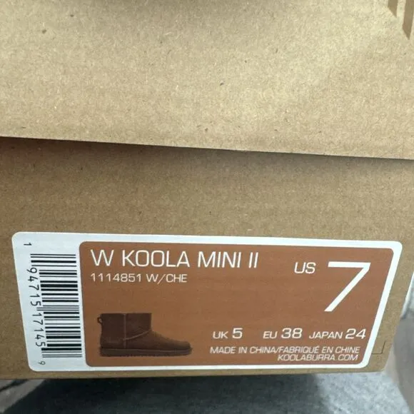 Koolaburra UGG Koola Mini II Chestnut Suede Boots 1114851 Women's Size 7 Brown