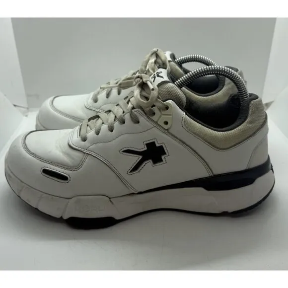 KURU Kinetic Shoes Men 8.5 Wide White Anti Slip Leather Comfort 194181 KuruCloud