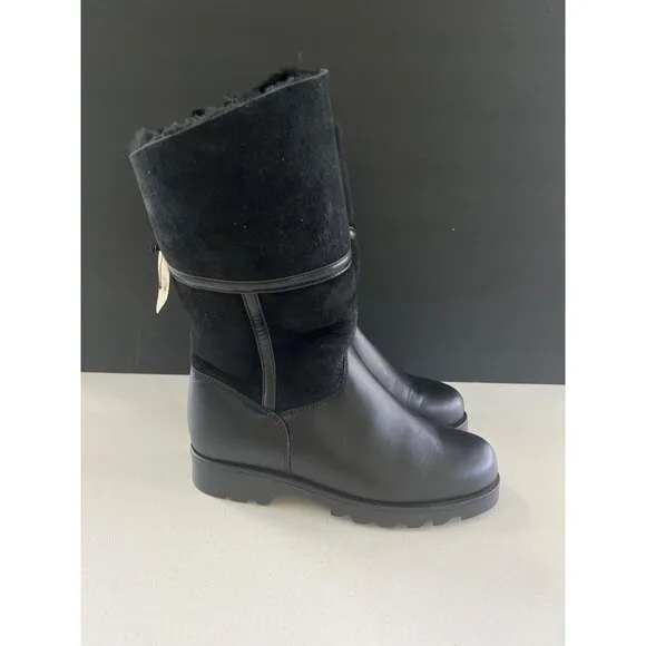 La Canadienne Heritage Women's Harlan Asymmetrical black leather Boots size 7.5