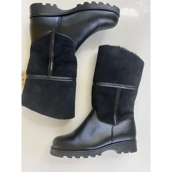 La Canadienne Heritage Women's Harlan Asymmetrical black leather Boots size 7.5