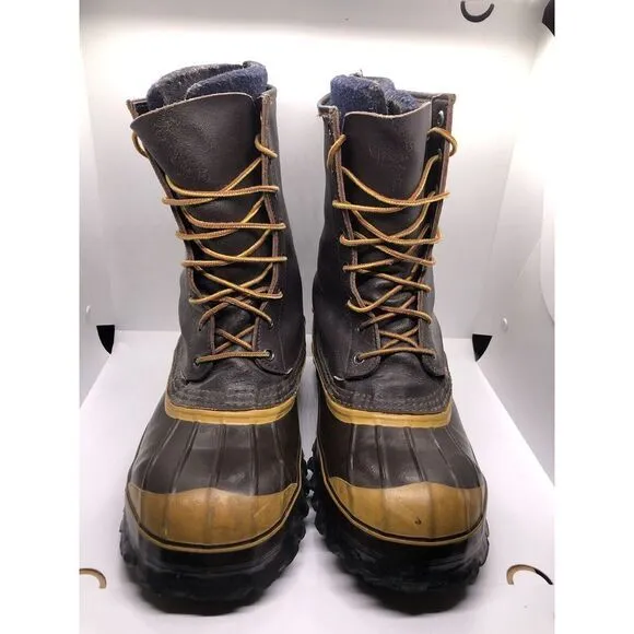 La Crosse Vintage Safety Boots Steel Toe Insulated Leather Rubber Lace Up Size 9