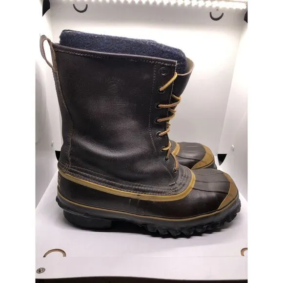 La Crosse Vintage Safety Boots Steel Toe Insulated Leather Rubber Lace Up Size 9