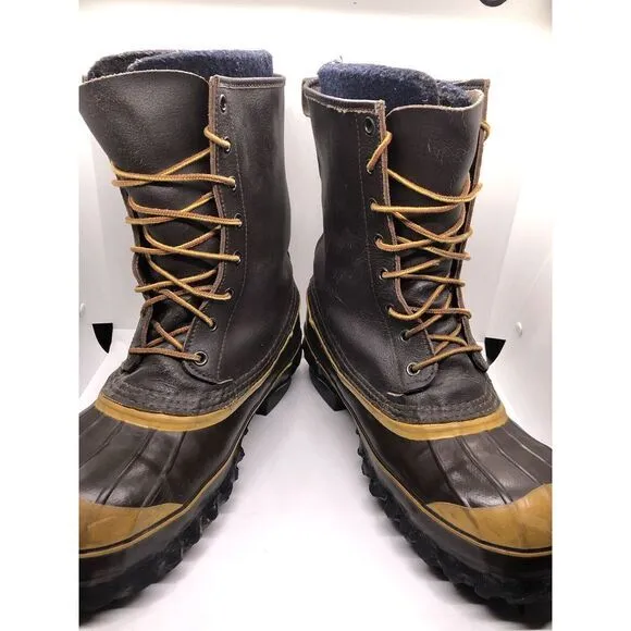 La Crosse Vintage Safety Boots Steel Toe Insulated Leather Rubber Lace Up Size 9