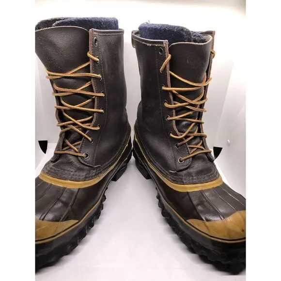 La Crosse Vintage Safety Boots Steel Toe Insulated Leather Rubber Lace Up Size 9