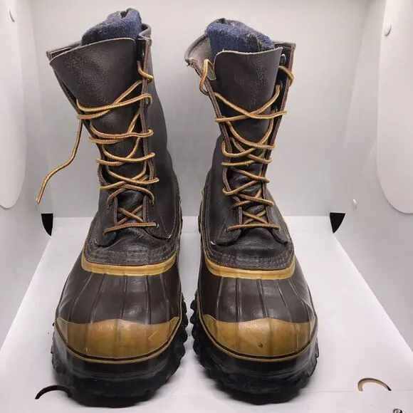 La Crosse Vintage Safety Boots Steel Toe Insulated Leather Rubber Lace Up Size 9