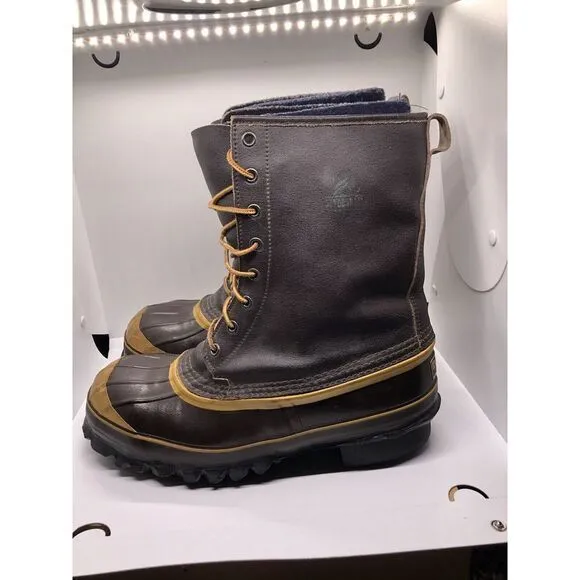 La Crosse Vintage Safety Boots Steel Toe Insulated Leather Rubber Lace Up Size 9