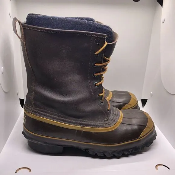 La Crosse Vintage Safety Boots Steel Toe Insulated Leather Rubber Lace Up Size 9
