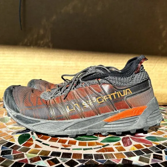 La Sportiva Mutant Trail Running Shoes Mountain Lace Up Black Orange 10