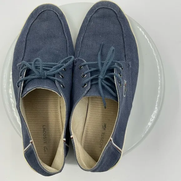Lacoste Aristide12 Blue Canvas Shoes Men's Size 10