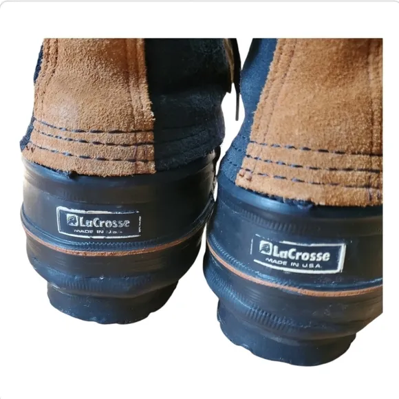 Lacross black suede insulated duck winter womens boots size 10