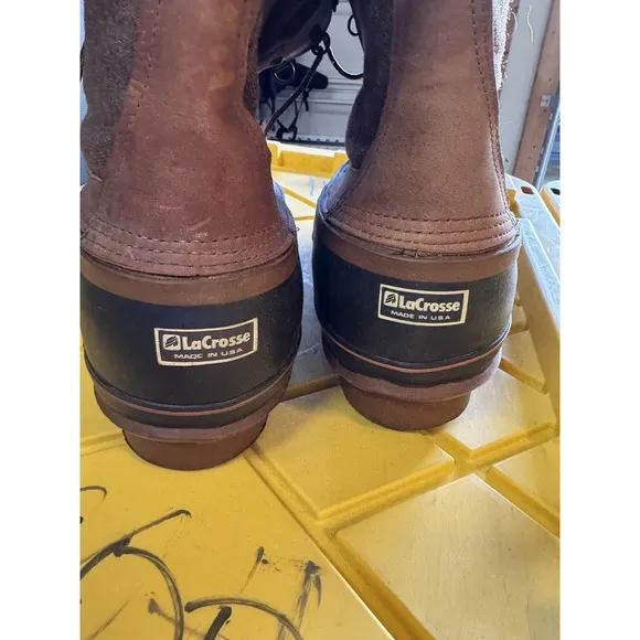 LaCrosse Ice King Fiberglass Shank Brown Leather Winter Work Boots Men's Size 15