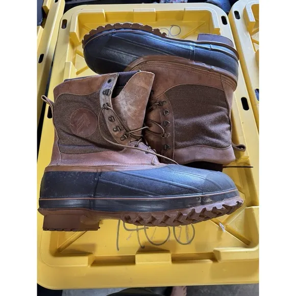 LaCrosse Ice King Fiberglass Shank Brown Leather Winter Work Boots Men's Size 15