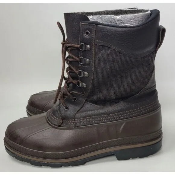 LaCrosse Mens Insulated Leather &amp; Rubber Duck Boots Brown 11