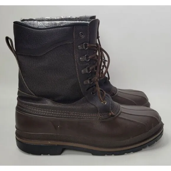 LaCrosse Mens Insulated Leather &amp; Rubber Duck Boots Brown 11