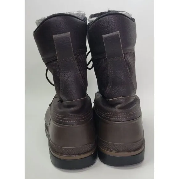 LaCrosse Mens Insulated Leather &amp; Rubber Duck Boots Brown 11