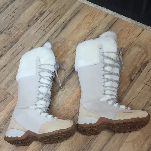 LAFUMA KOKTA Cream Tan Suede Faux Fur Lace Up Snow OUTD