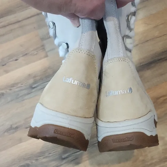 LAFUMA KOKTA Cream Tan Suede Faux Fur Lace Up Snow OUTD