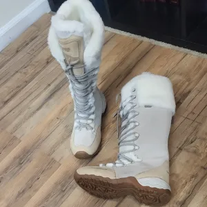 LAFUMA KOKTA Cream Tan Suede Faux Fur Lace Up Snow OUTD