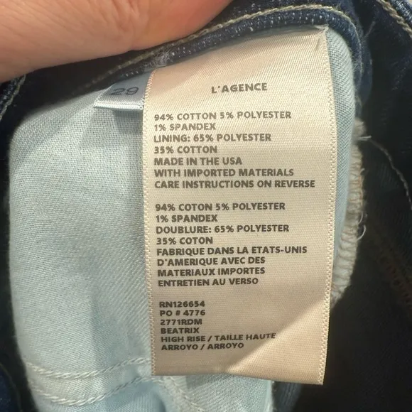 L'Agence Beatrix High Rise Baby Bootcut Jeans Women's Arroyo Size: 29