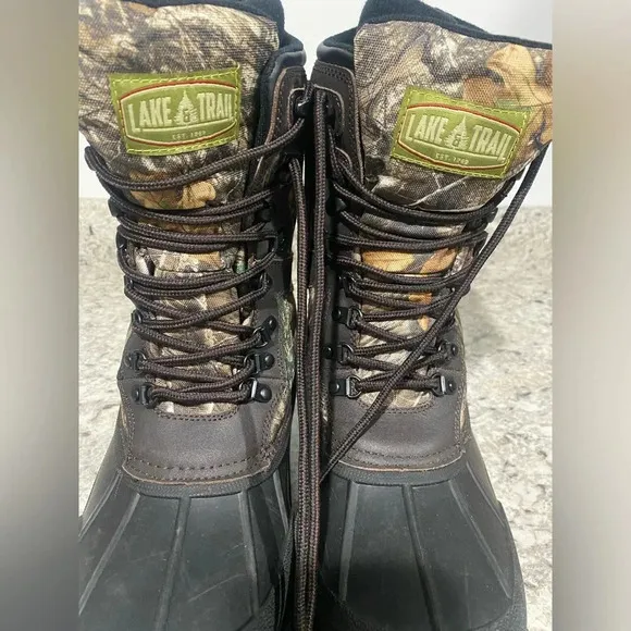 Lake N Trail Men's 3M Thinsulate Ultra Insulated Camo Boots Size 10