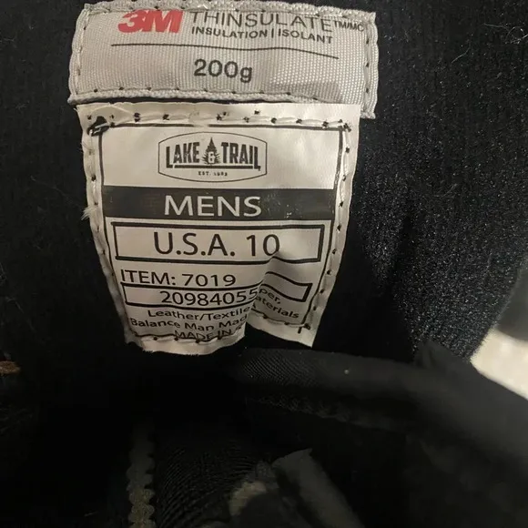 Lake N Trail Men's 3M Thinsulate Ultra Insulated Camo Boots Size 10