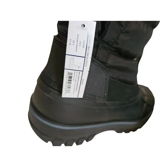 Lands End Youth Flurry Max Snow Boots Size 6 Black Waterproof Insulated Winter S