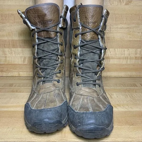 Land's End Insulated Rubber Winter Boots Lined 8D