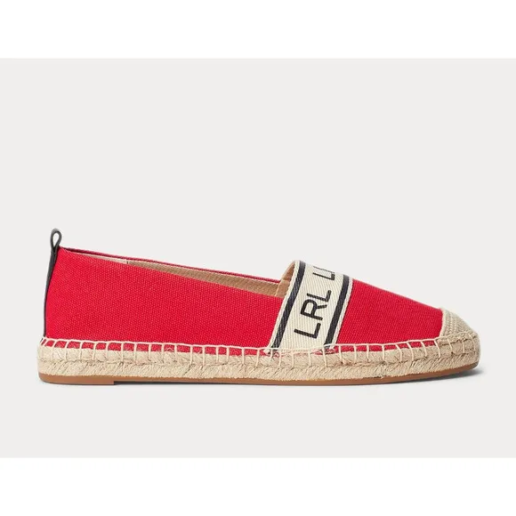 Lauren Ralph Lauren Caylee Canvas Espadrille Flats Women's Size 8.5M Red Shoes