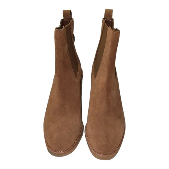 Lauren Ralph Lauren Women's Marianna Chestnut Brown Suede Leather Chelsea Boots