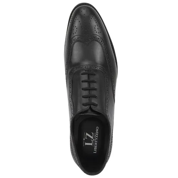 LIBERTYZENO Men's Black and  Lace-Up Shoes