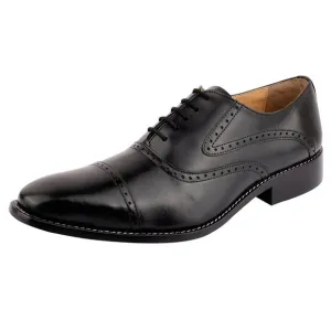 LIBERTYZENO Men's Black and  Lace-Up Shoes