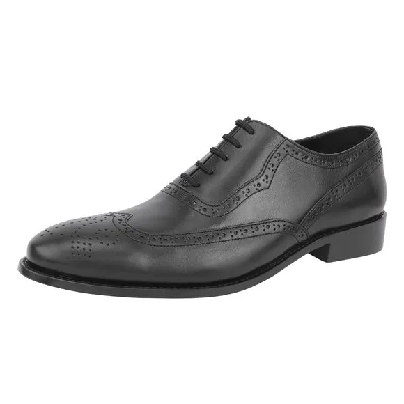 LIBERTYZENO Men's Black and  Lace-Up Shoes