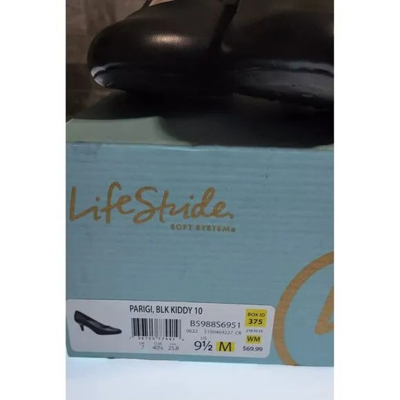 LIFESTRIDE Womens Parigi Black Comfort Pumps Shoes 9.5  Soft System