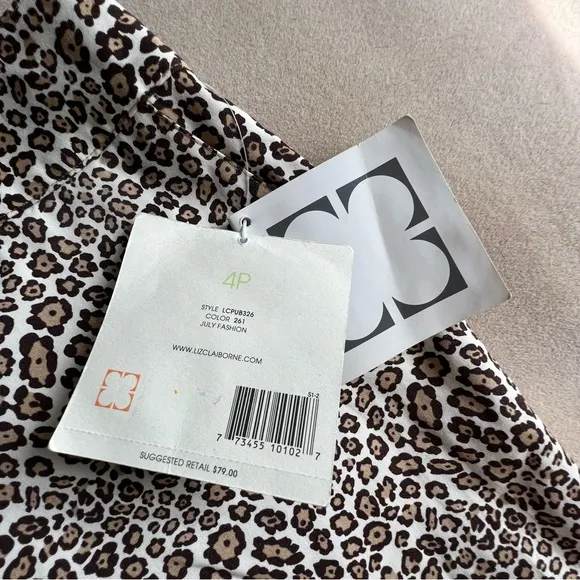 Liz Claiborne NWT 4P Animal Print MIDI Skirt Ret $79